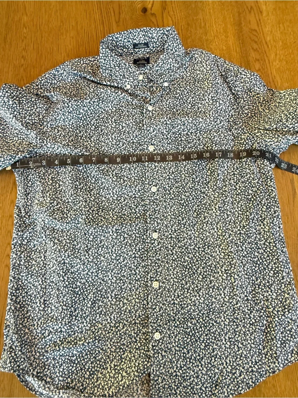 J.Crew Men's Blue Floral Button-Down Shirt Ditsy Print Size L